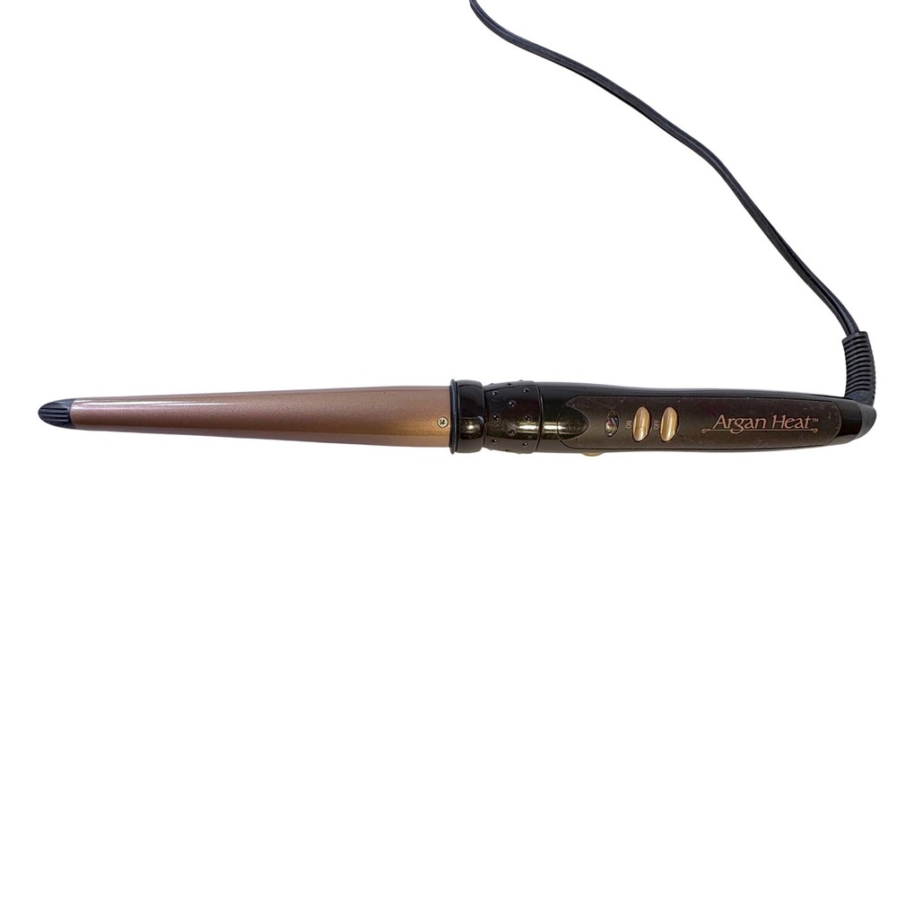 Argan Heat Curling Wand Women OS Black Gold Ceramic Tapered Hair Styling Tool